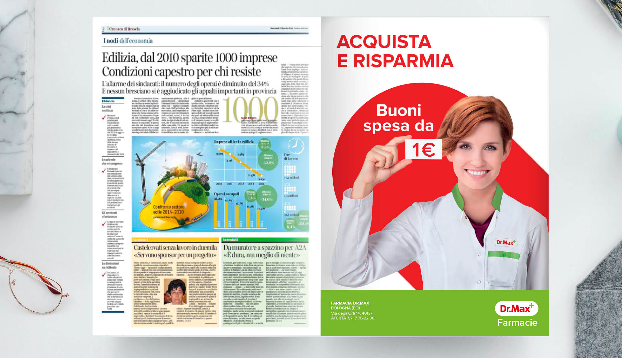 Giornale con campagna stampa Dr. Max