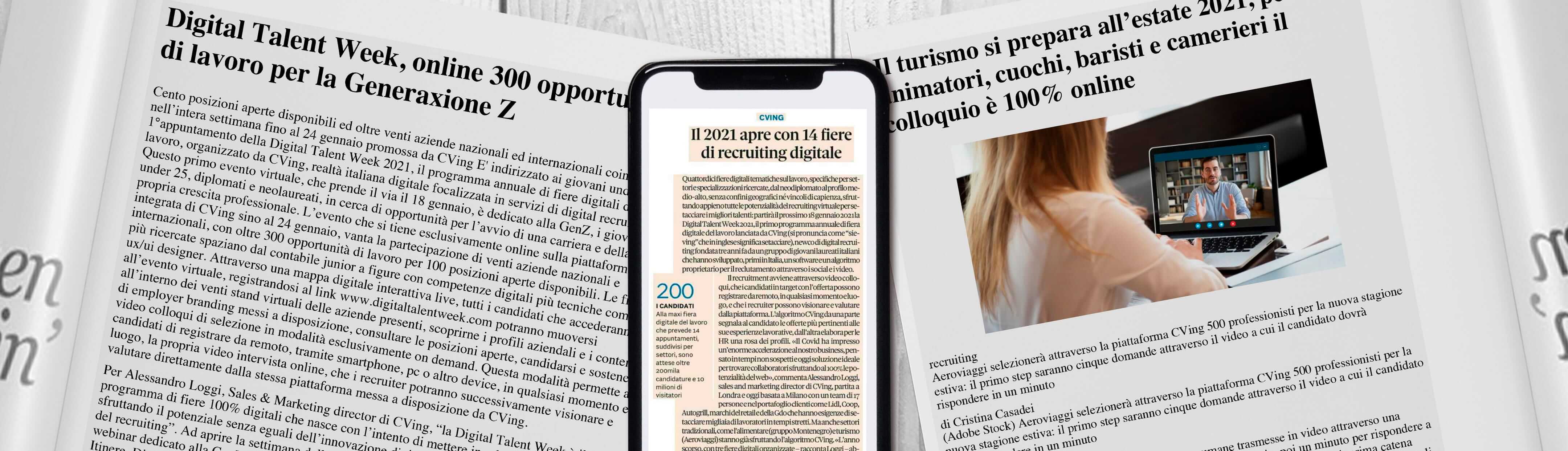 Rassegna stampa su quotidiano e su smartphone