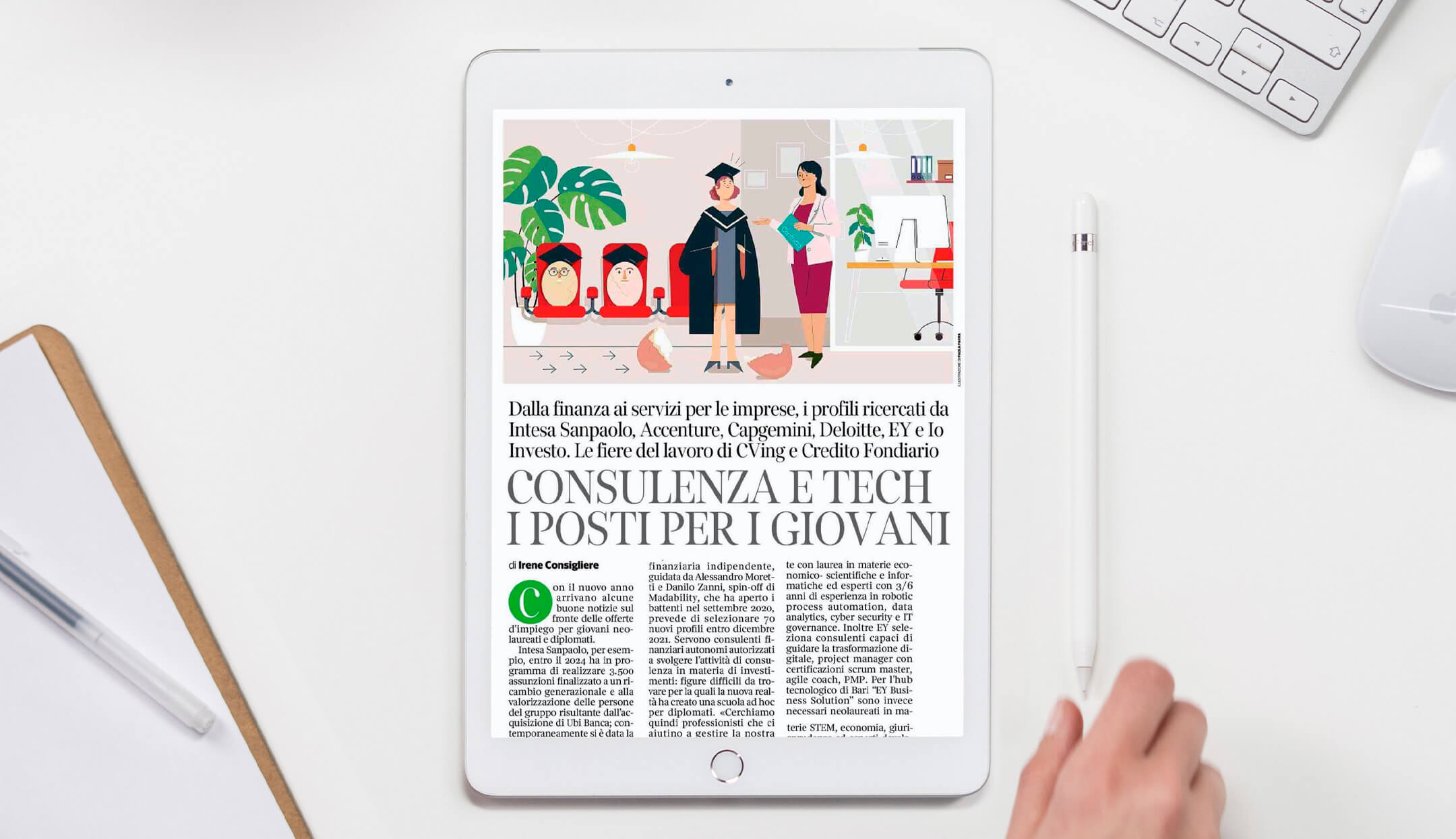 Articolo visualizzato su iPad