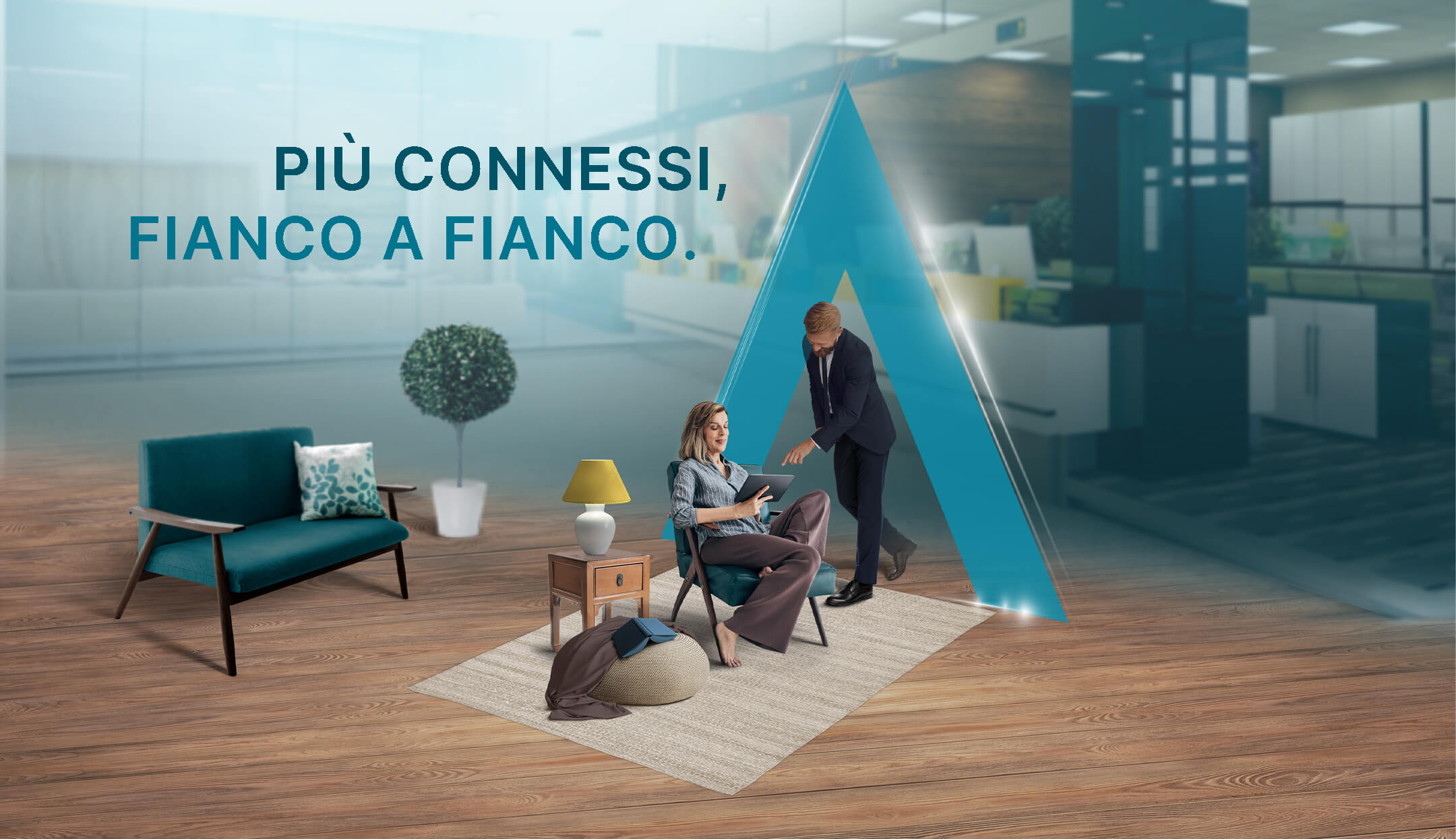 Campagna stampa Cassa Centrale "Più connessi, fianco a fianco."