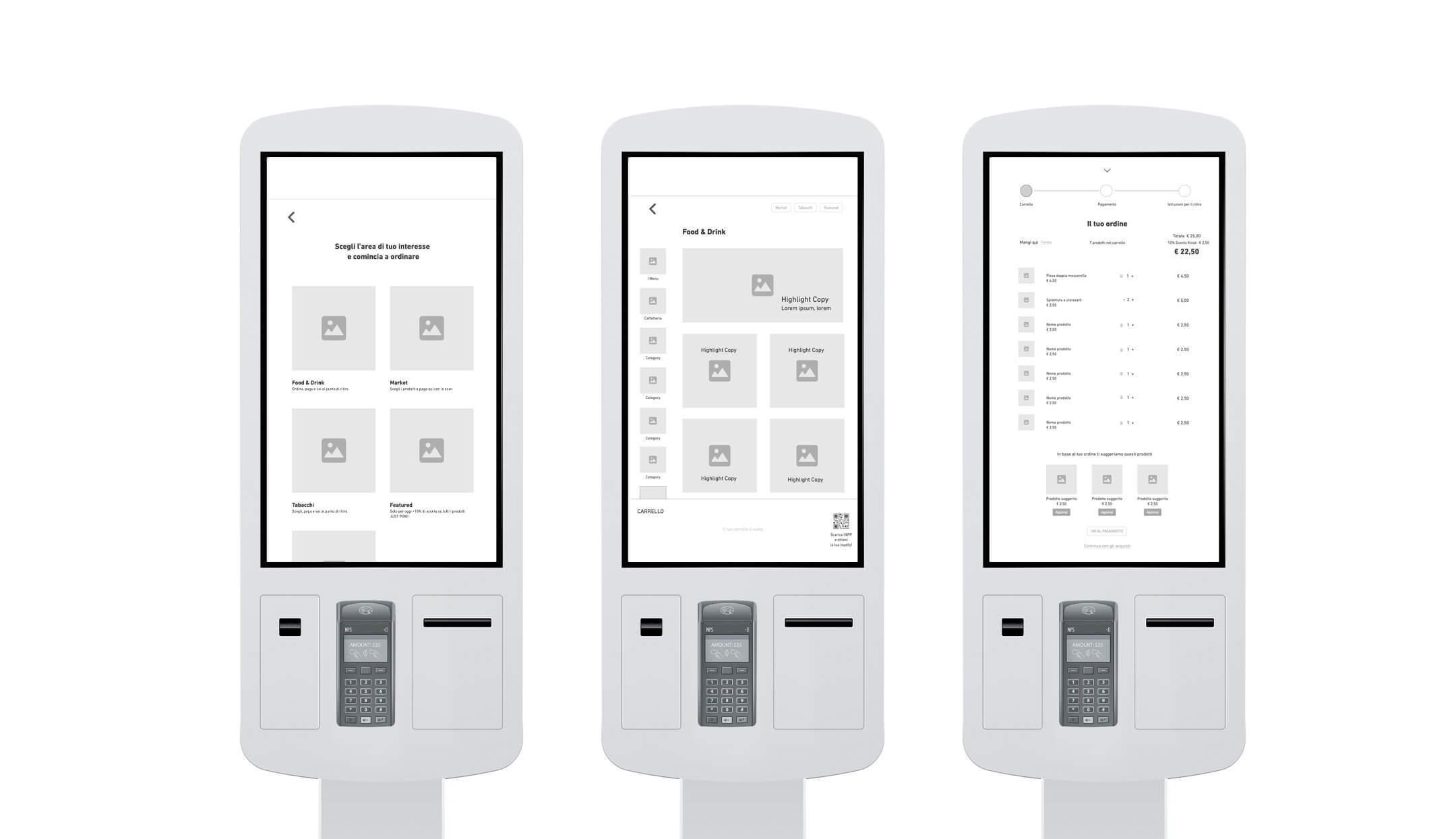 Wireframe kiosk