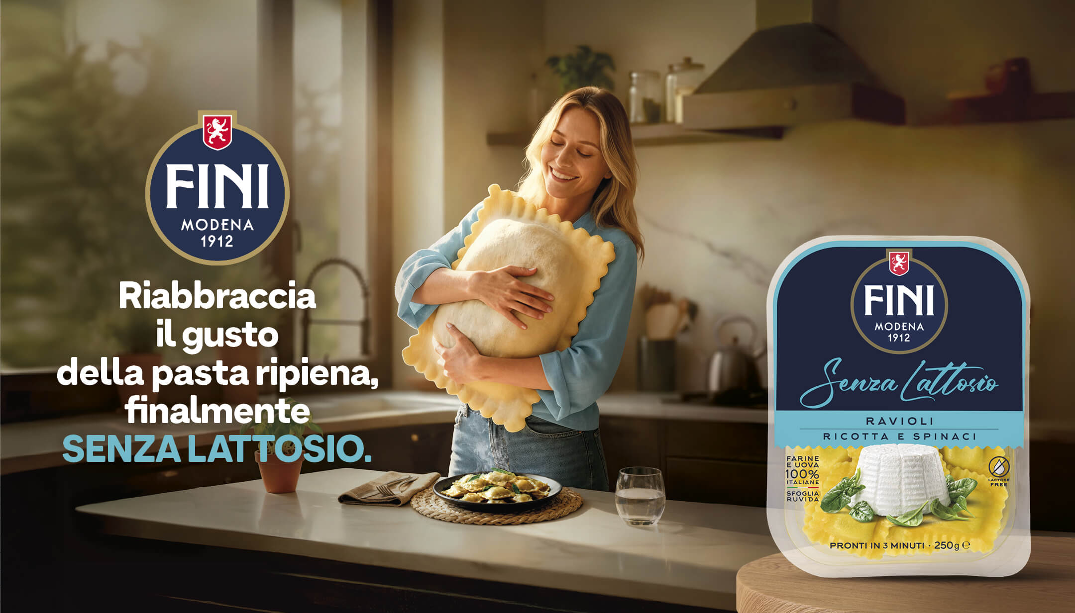 Campagna ADV FINI Modena, Ravioli ricotta e spinaci senza lattosio