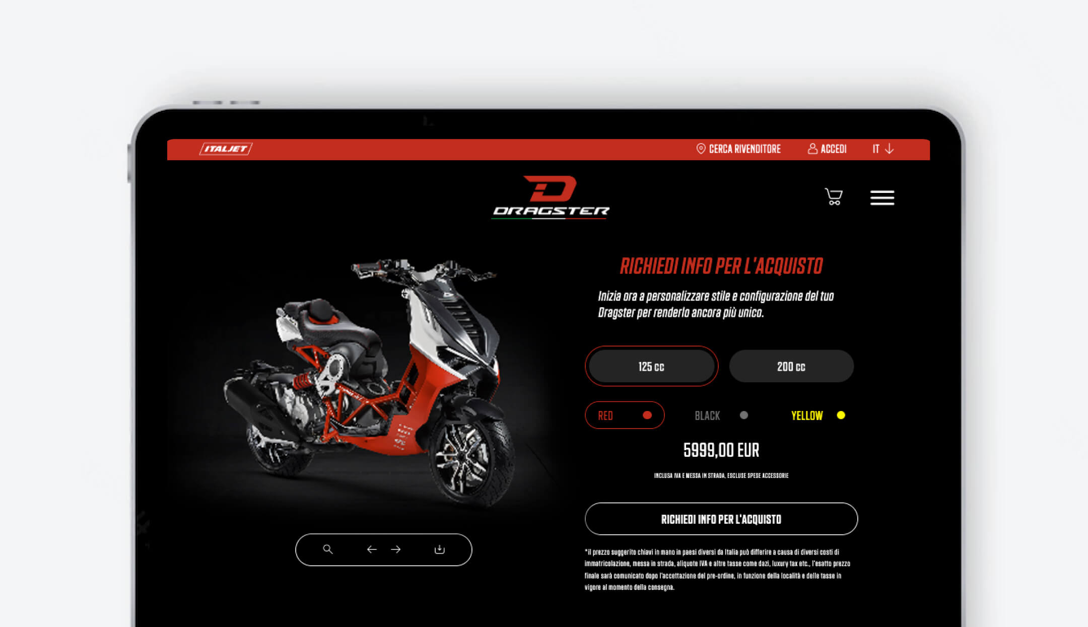 Schermata e-shop