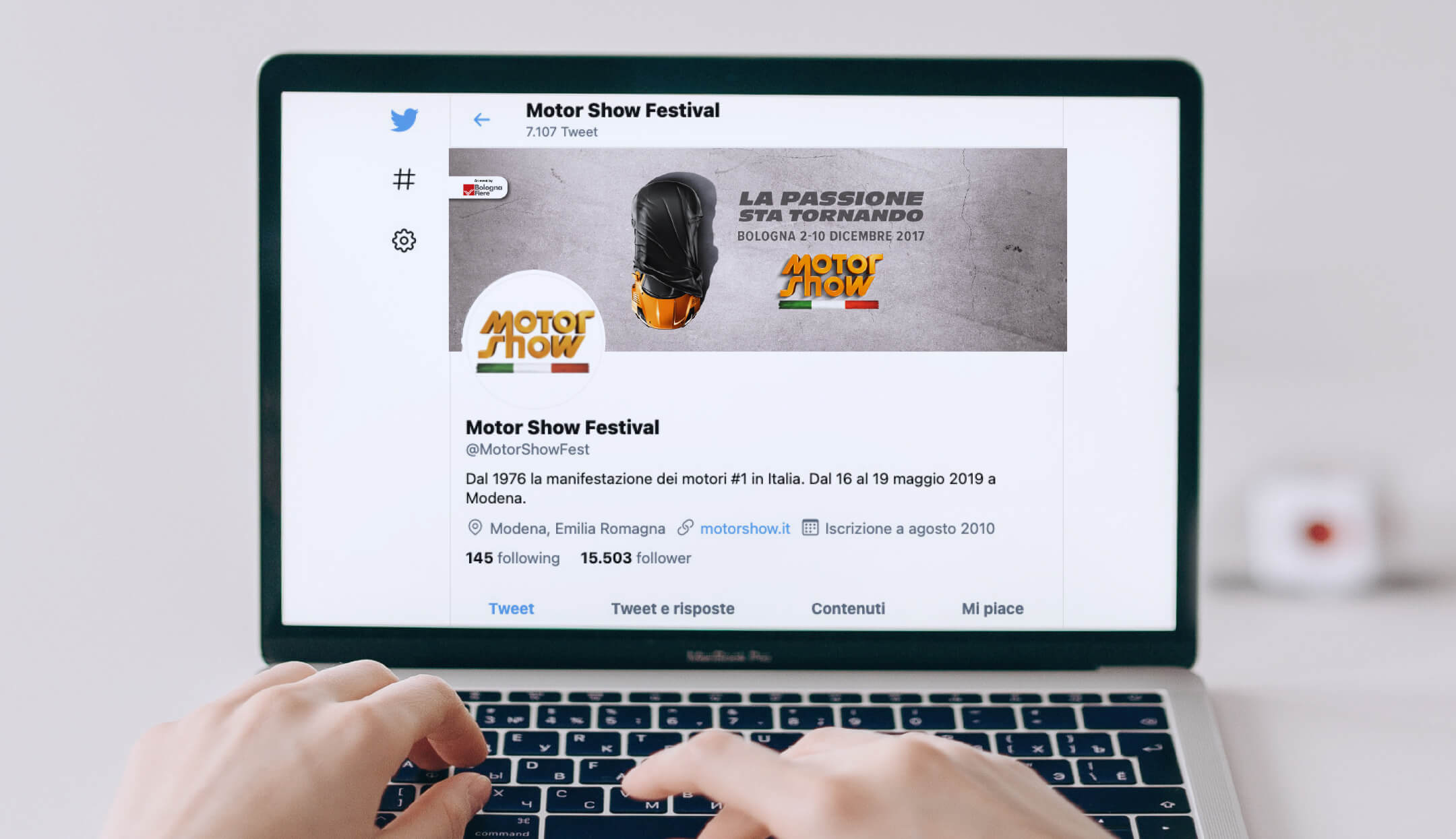 Schermata post Facebook di Motorshow