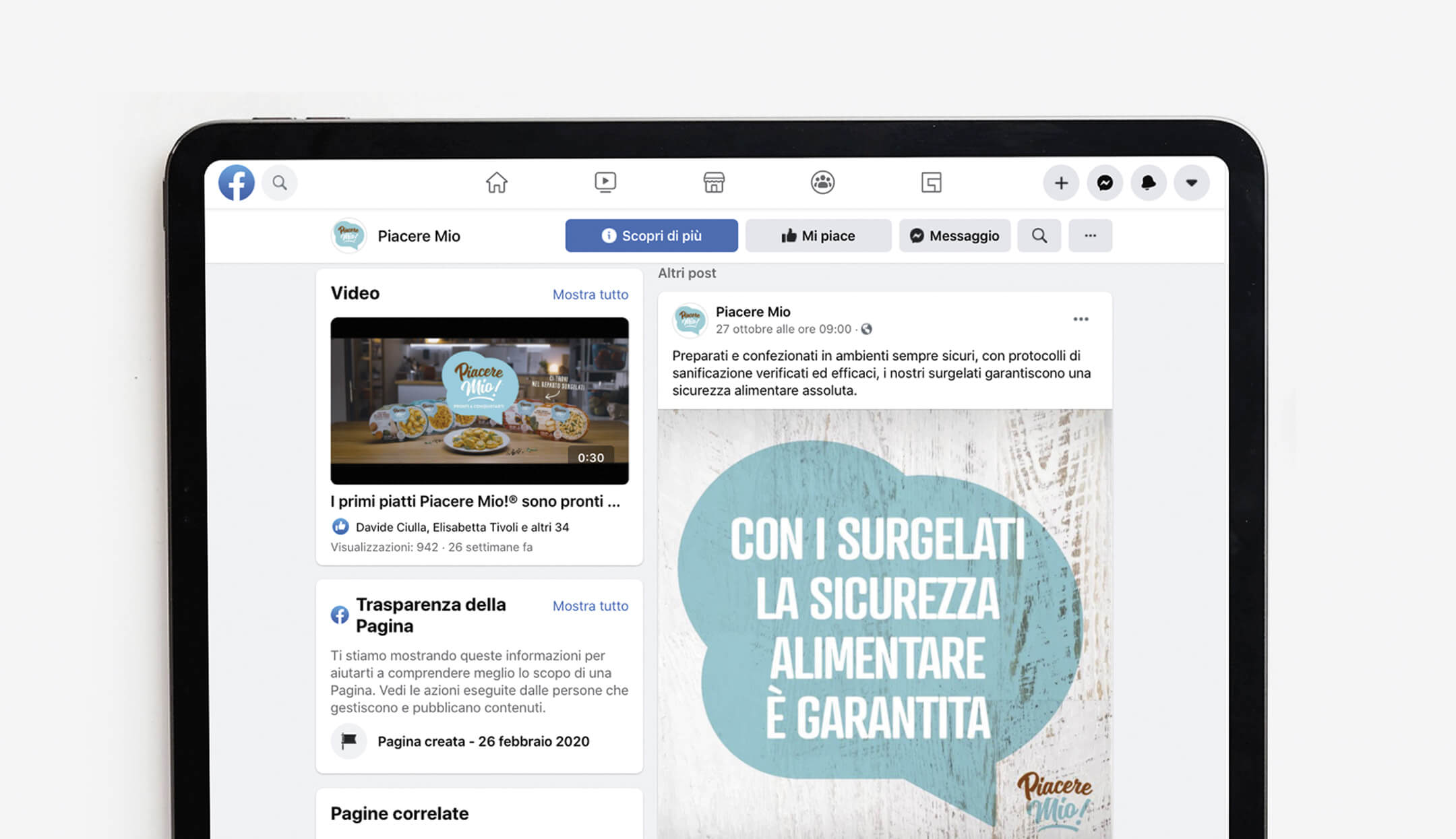Gestione contenuti Facebook