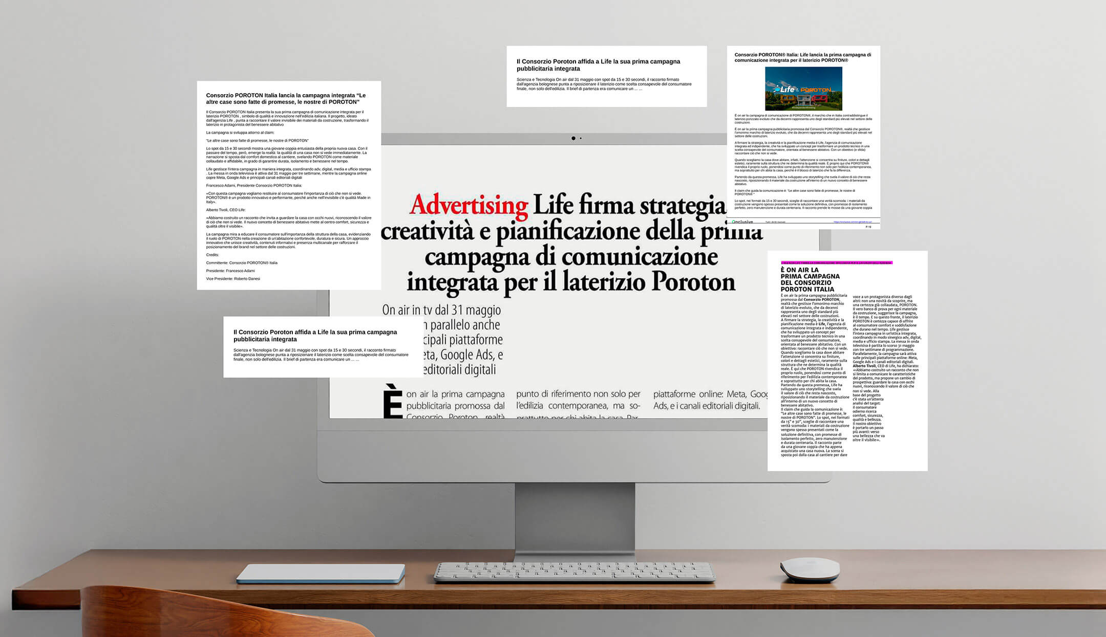 Ritagli articoli che parlano di Poroton