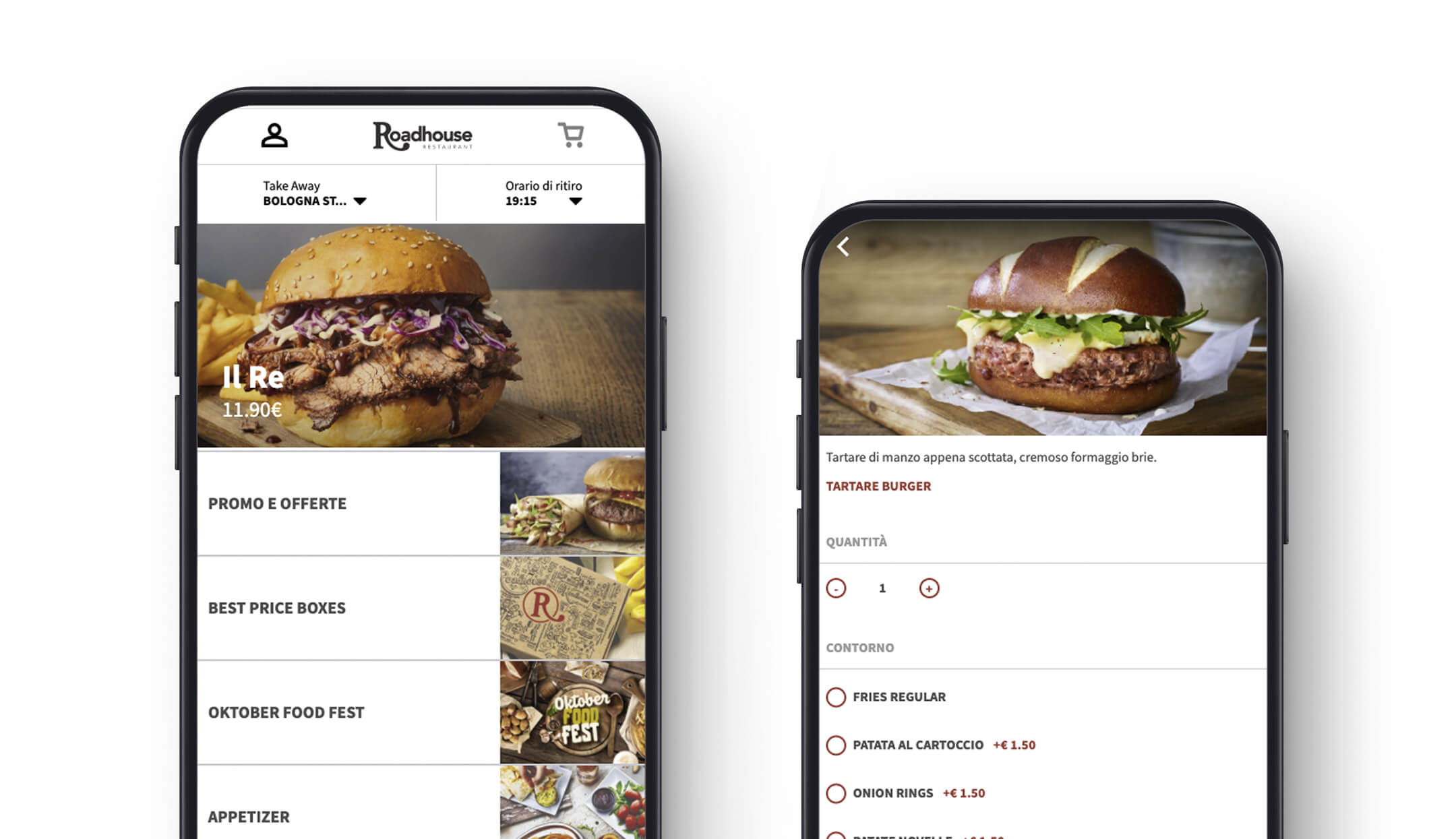 Schermate piattaforma Take Away